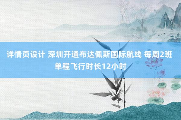 详情页设计 深圳开通布达佩斯国际航线 每周2班 单程飞行时长12小时